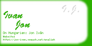 ivan jon business card